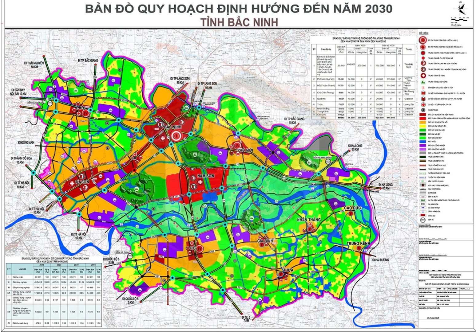 Bản đồ quy hoạch định hướng tỉnh Bắc Ninh đến năm 2030