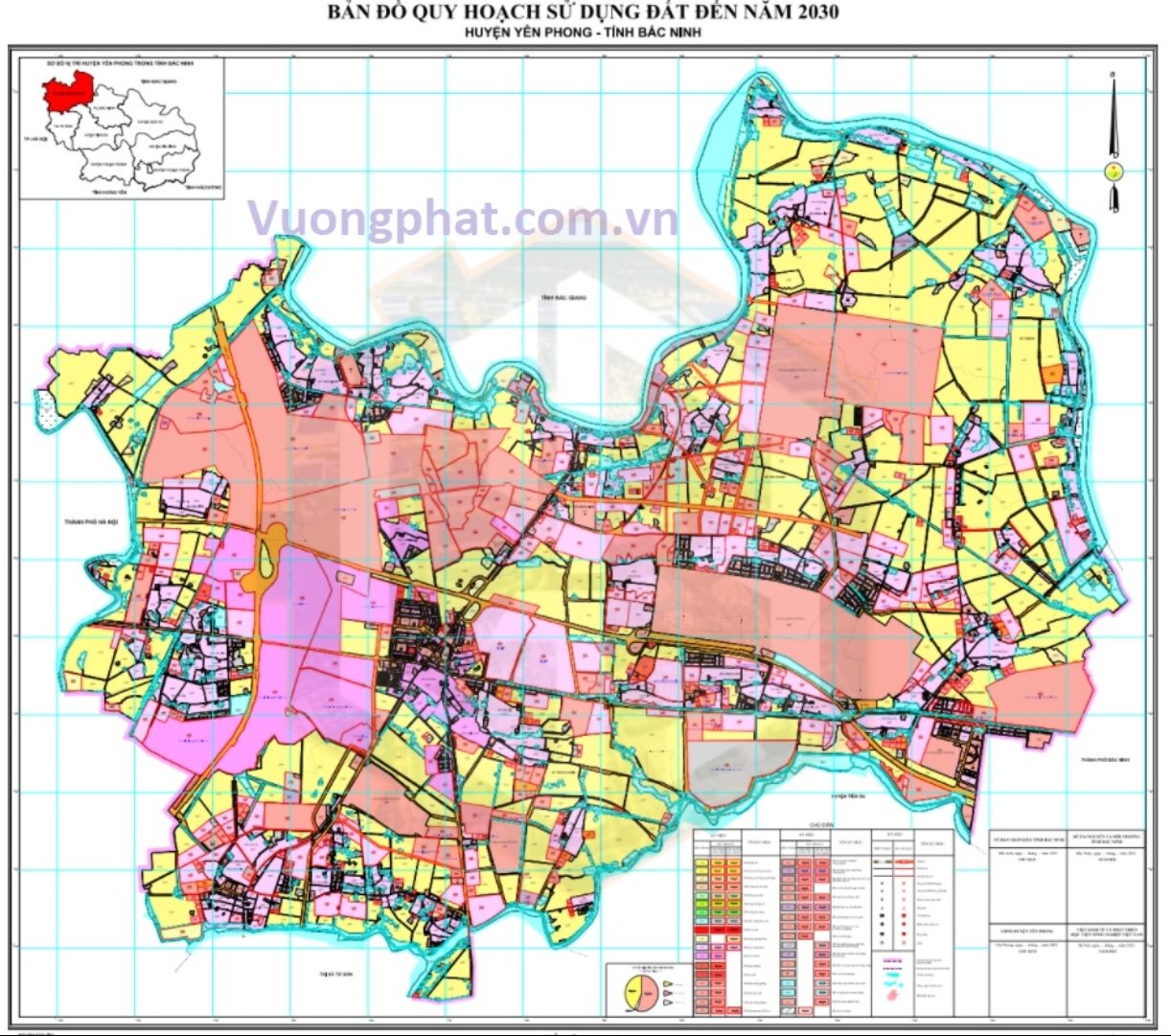 Bản đồ quy hoạch huyện Yên Phong. 